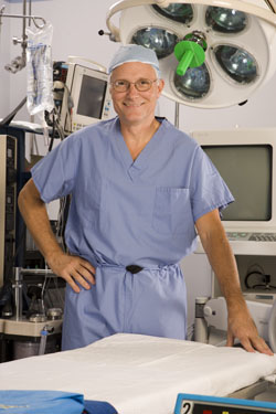 Dr Bernard in an operating room