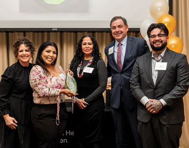 Yocha Dehe Wintun Nation Tribal Council members Mia Durham, Yvonne Perkins and Seth Lowell with Gena Bravo and Kevin Duggan